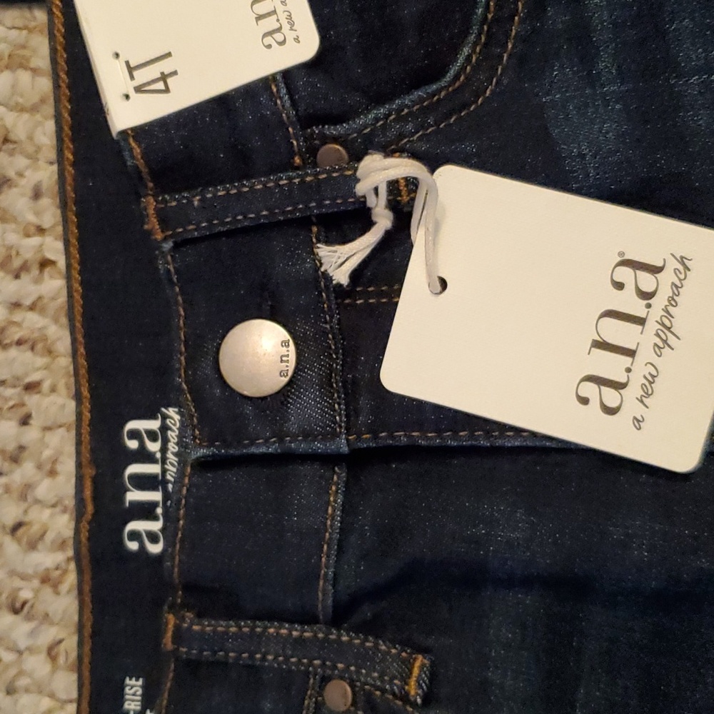 ANA Womans High-Rise Flare Blue Jeans, Size 4T